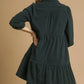 Umgee Tiered Johnny Collar Balloon Sleeve Dress Mini Dresses