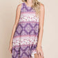 BOMBOM Bohemian Print Sleeveless Dress AS SHOWN S