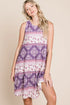 BOMBOM Bohemian Print Sleeveless Dress AS SHOWN S
