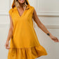BiBi Ruffled French Terry Hooded Dress in vibrant yellow with ruffled hem