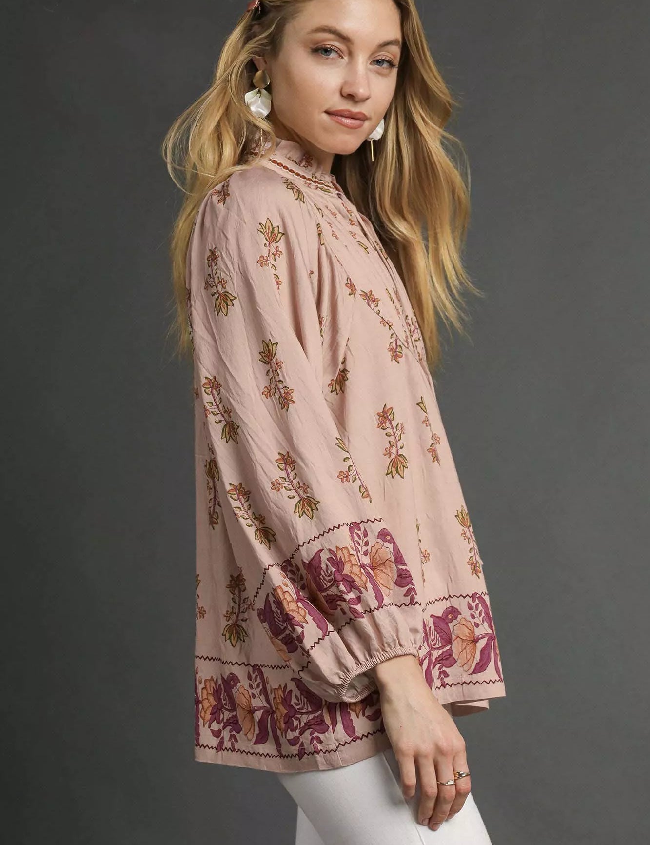 Umgee Floral Boho Peasant Blouse | Blouses Daverri Fashions