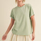 Aemi + Co Exposed Seam Round Neck Short Sleeve T-Shirt T-Shirts