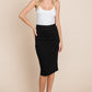 BOMBOM Elastic Waist Pencil Skirt Black