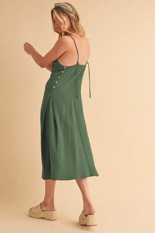 Aemi+Co Side Button Midi Cami Dress | Cami Dresses Daverri Fashions