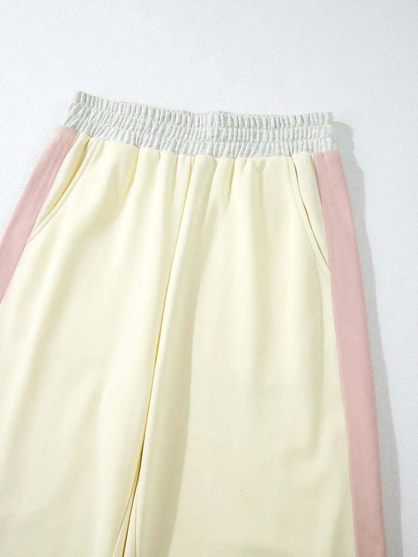 Color Block Round Neck Top and Pants Set - DAVERRI FASHIONS