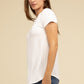 Flowy Round Hem Rayon Short Sleeve Top T-Shirts
