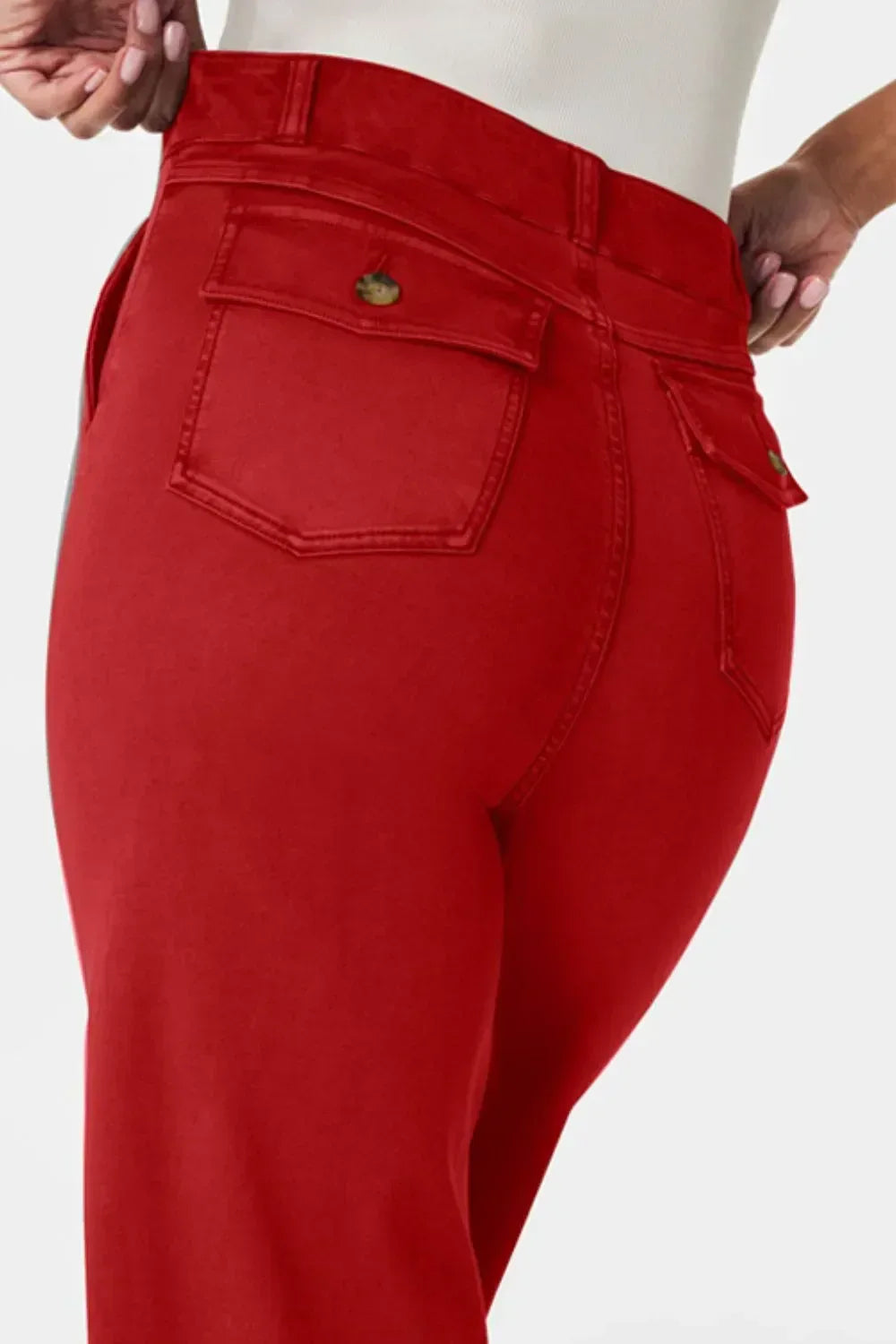 High Waist Jeans with Pockets - DAVERRI FASHIONS