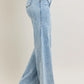 Judy Blue Full Size High Waist Wide Leg Jeans with Skewed Inseam Plus Size - DAVERRI FASHIONS
