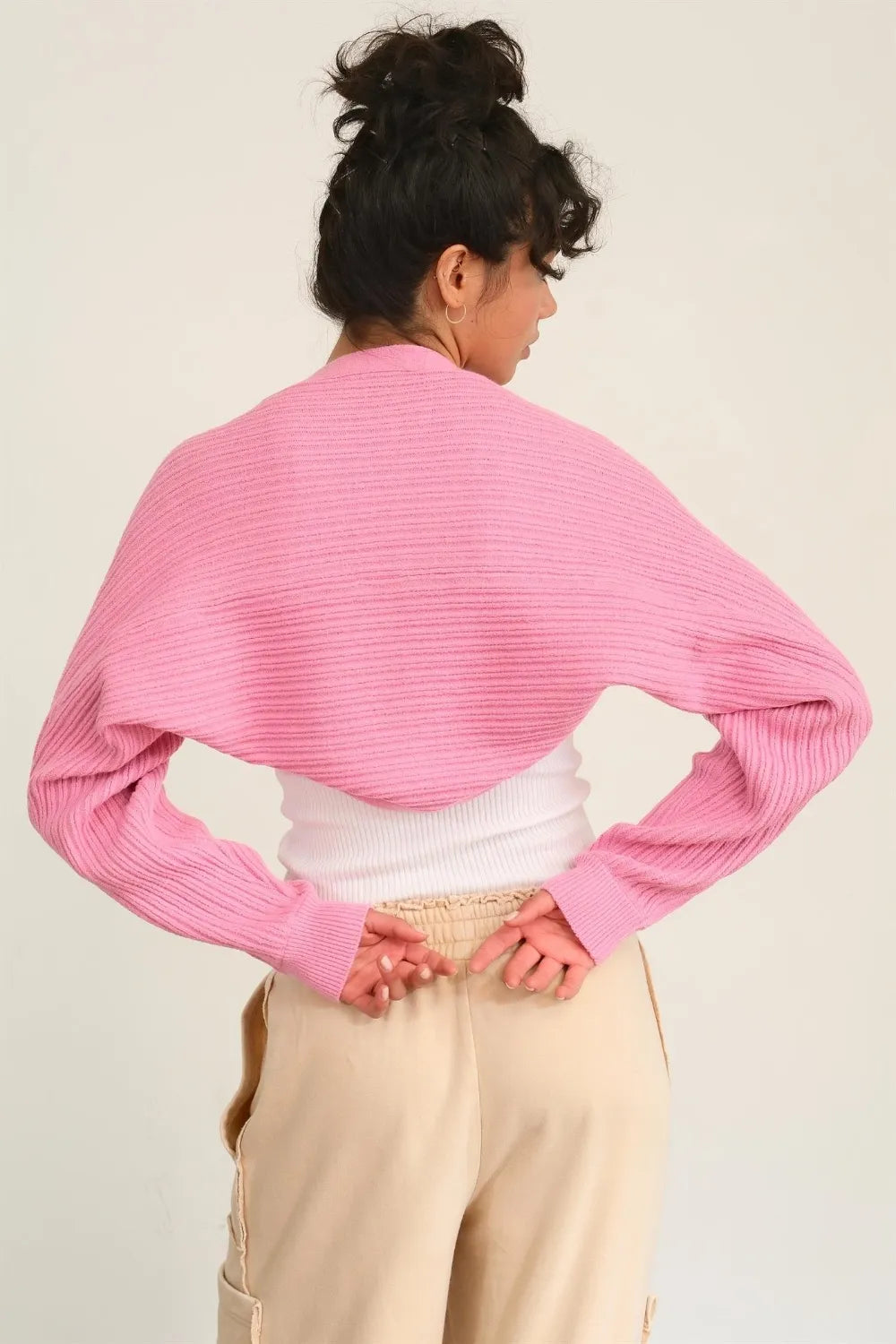 HYFVE Ribbed Knit Bolero Cardigan Cardigans