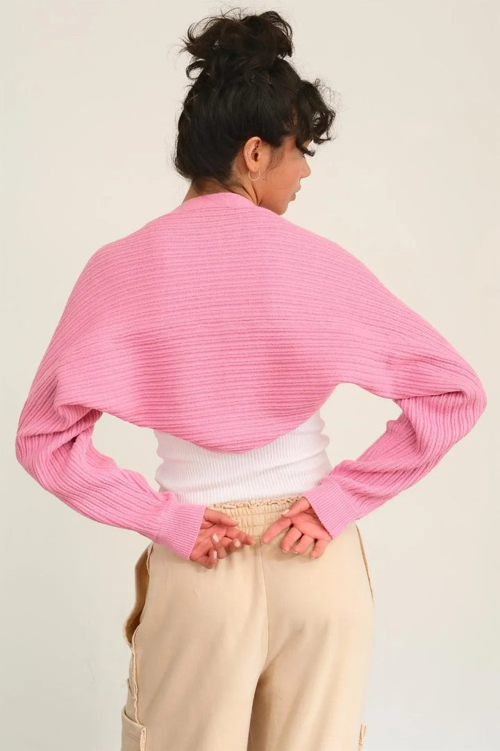 HYFVE Ribbed Knit Bolero Cardigan Cardigans