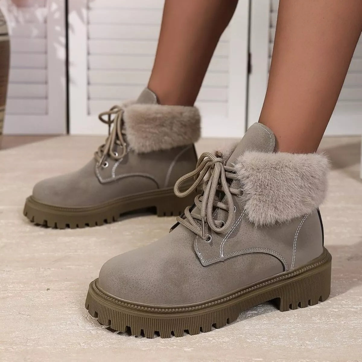 Lace Up Round Toe Block Heels Boots | Boots Daverri Fashions
