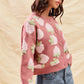 SO ME Strawberry Fruit All Over Button Sweater Cardigan - DAVERRI FASHIONS