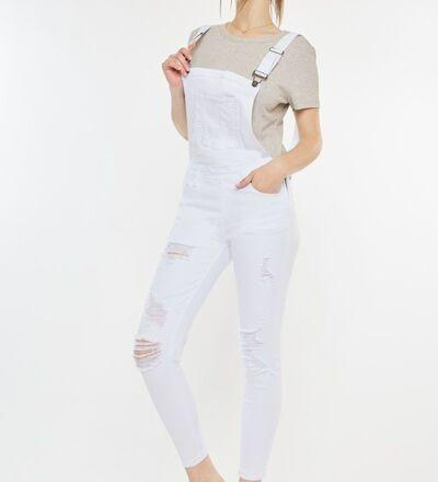Kancan Distressed Skinny Denim Overalls - DAVERRI FASHIONS