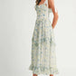 MABLE Floral Printed Shoulder Strap Midi Dress