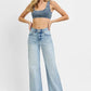 RISEN Full Size Tummy Control High Rise Ankle Wide Cuffed Jeans Plus Size