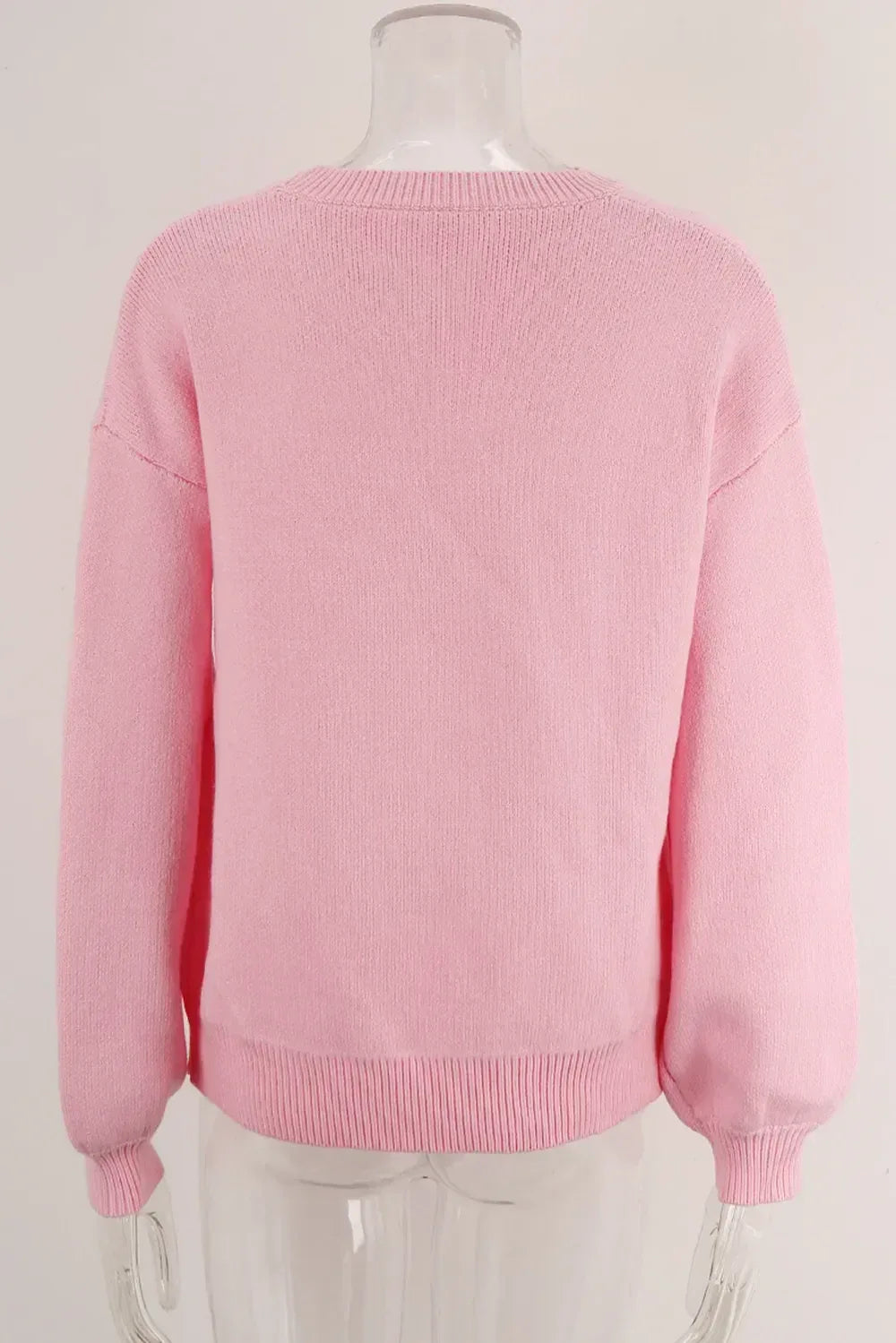 Bow Round Neck Long Sleeve Sweater - DAVERRI FASHIONS