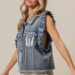 BiBi American Flag Washed Denim Jacket - DAVERRI FASHIONS