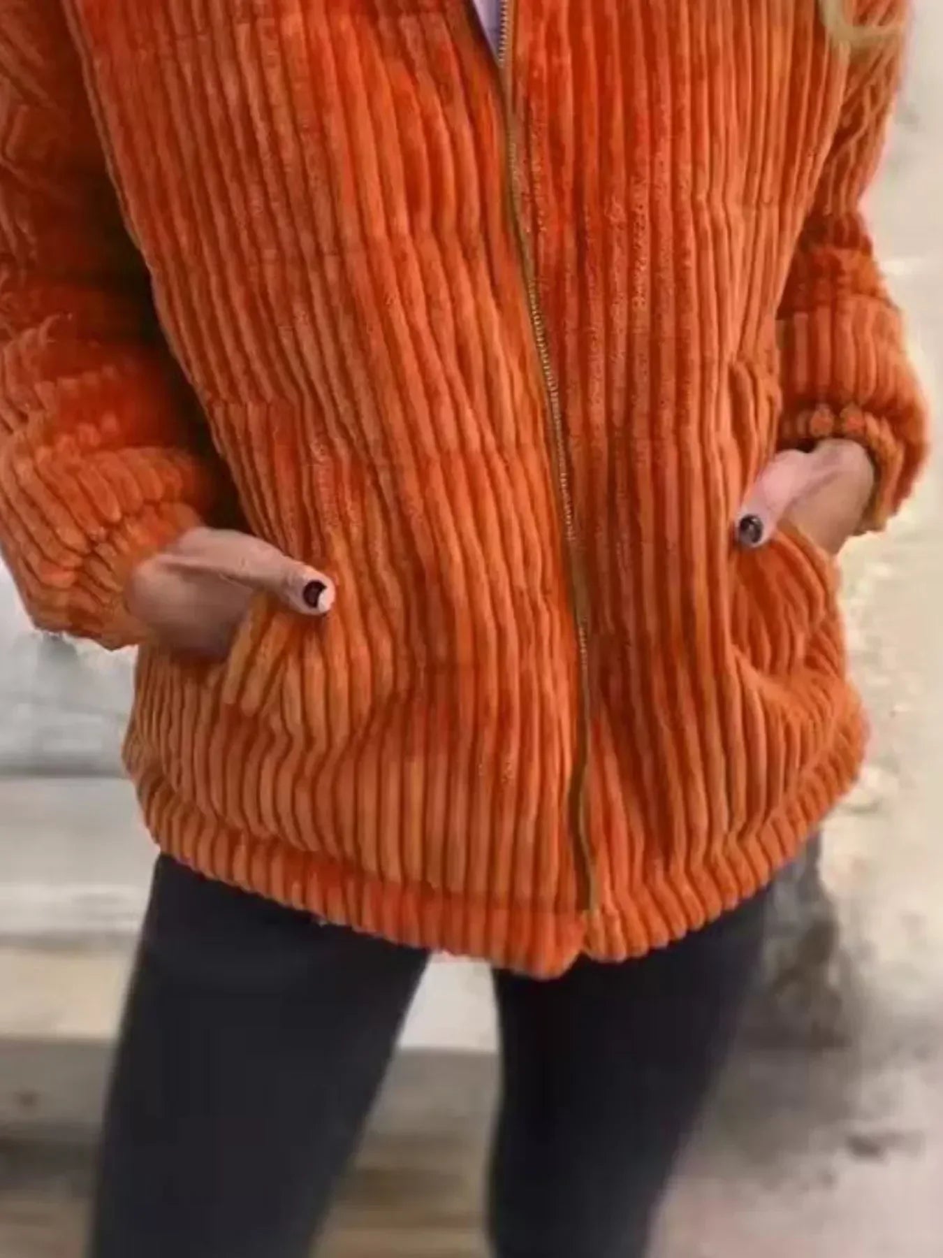 Daverri Fashions Full Size Zip Up Funnel Neck Long Sleeve Winter Coat Plus Size - DAVERRI FASHIONS