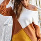 BiBi Color Block Geometric Sweater - DAVERRI FASHIONS