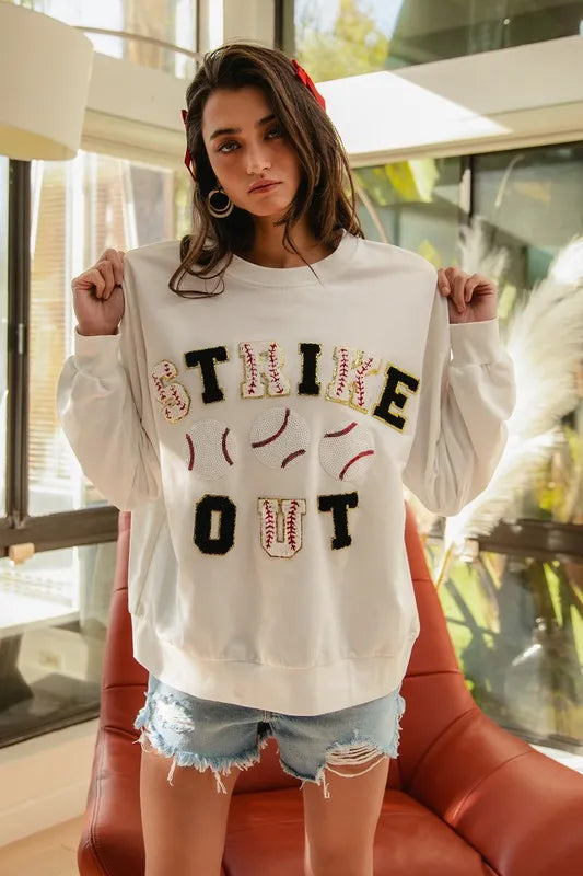 BiBi Baseballs Strikeout Patches French Terry Sweatshirt Sweatshirts