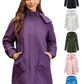 Purple Daverri waterproof hooded raincoat with pockets