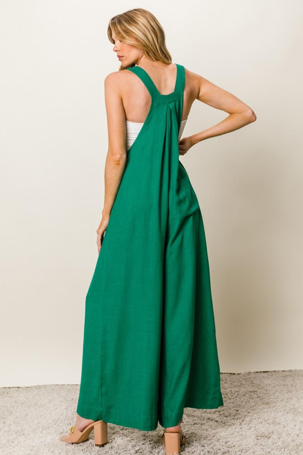 BiBi Texture Sleeveless Wide Leg Jumpsuit Jumpsuits