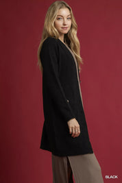 Umgee Button-Down Longline Sweater Cardigan with Front Pockets | Daverri Fashions