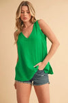 Aemi + Co V-Neck Wide Strap Tank - DAVERRI FASHIONS
