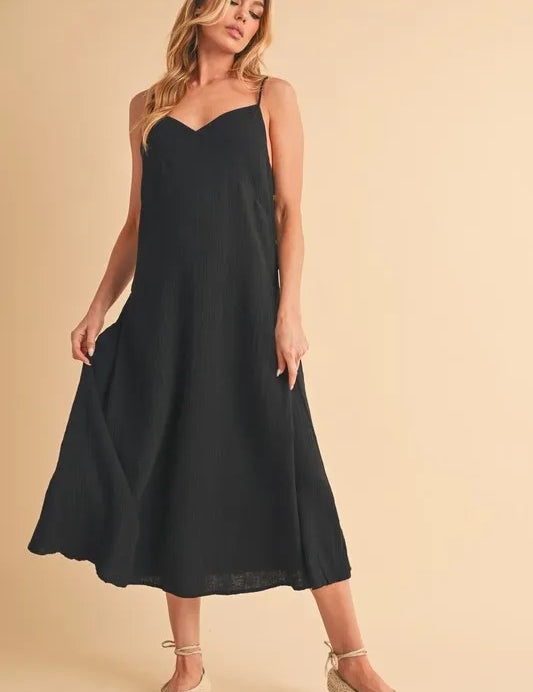 Aemi+Co Side Button Midi Cami Dress | Daverri Fashions