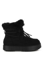 Bunting Faux Fur Collar Flatform Boots | Boots Daverri Fashions