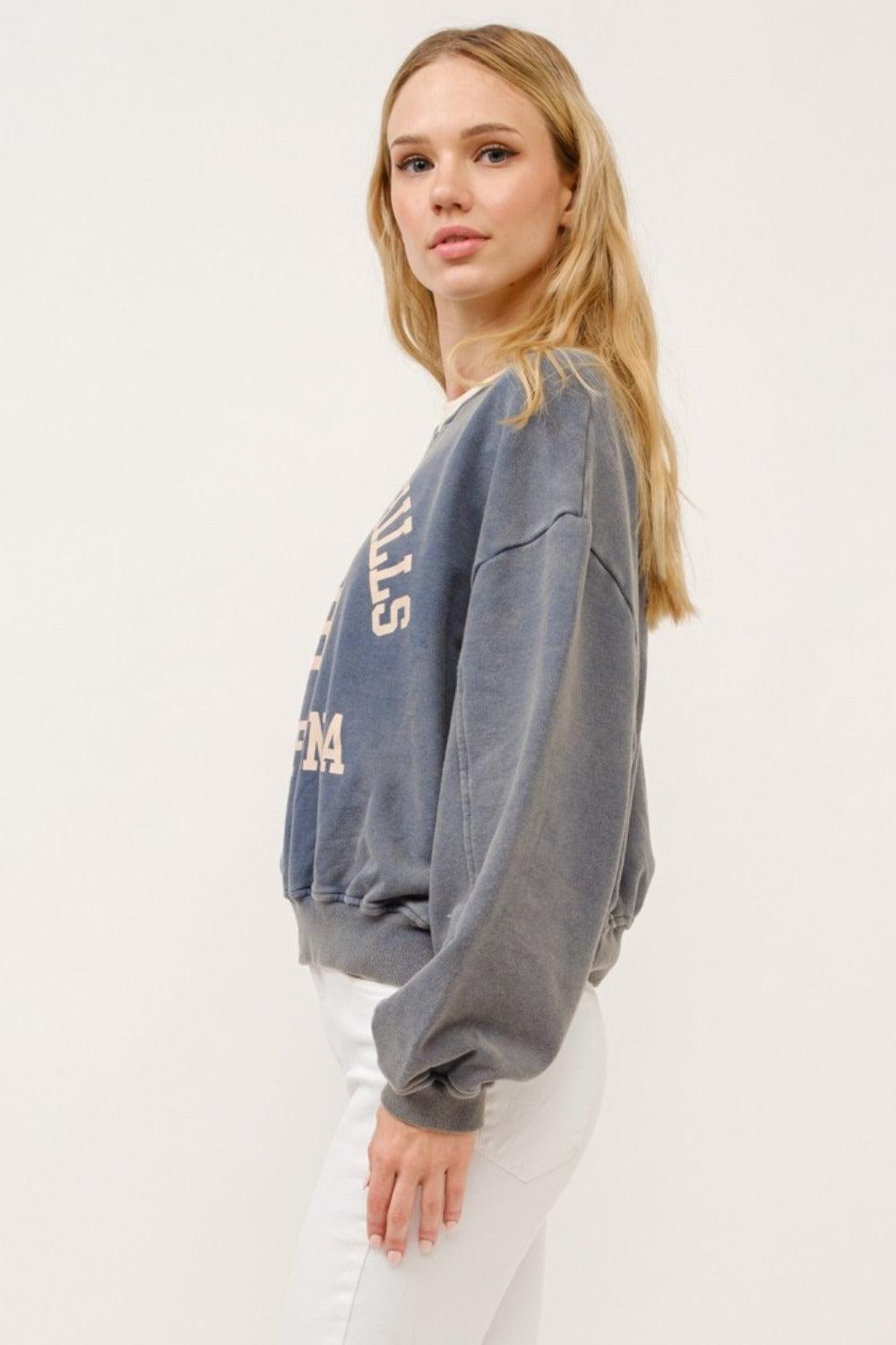 And The Why BEVERLY HILLS 92 CALIFORNIA Contrast Crop Sweatshirt | Sweatshirts Daverri Fashions