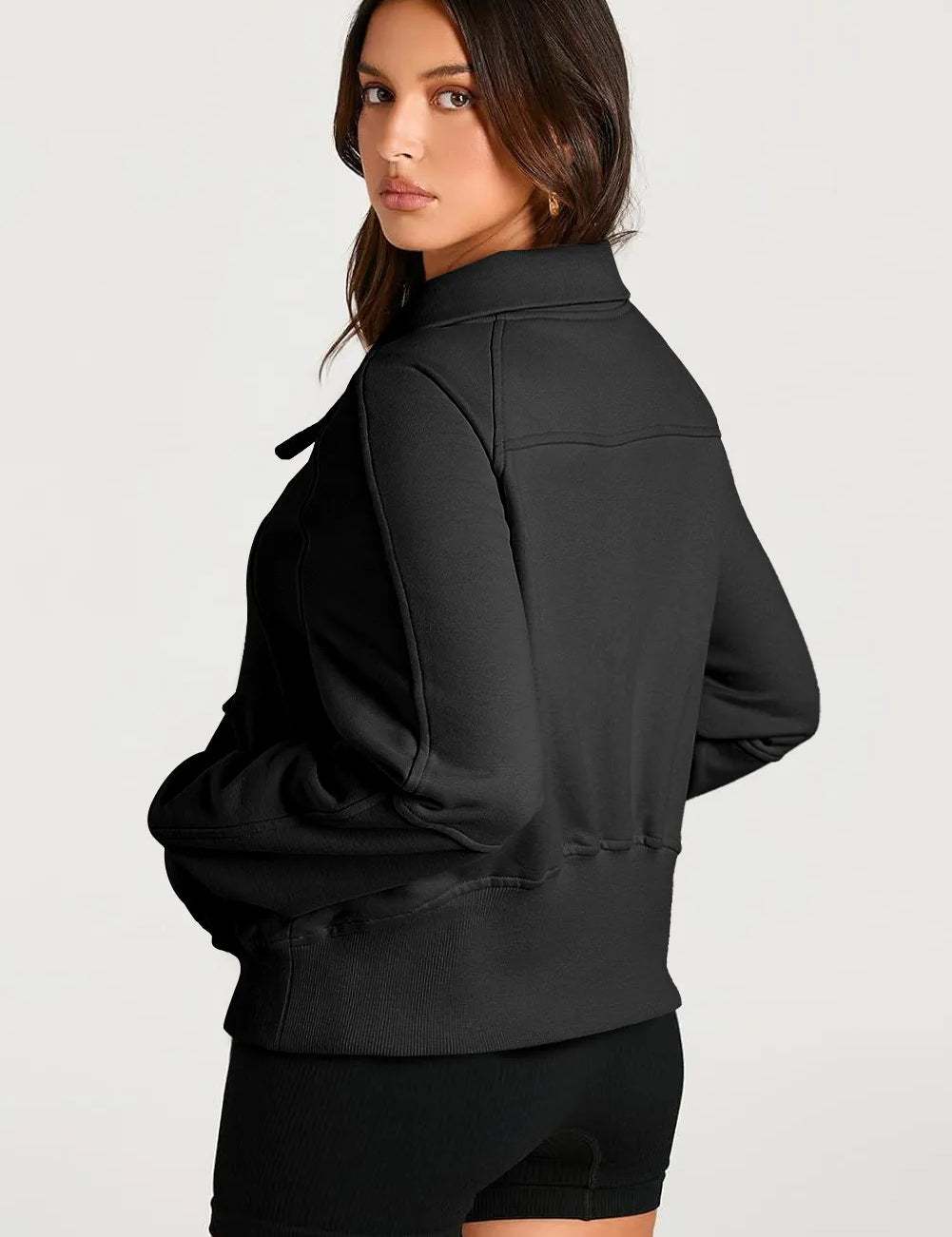 Half Zip Long Sleeve Sweatshirt | Sweatshirts Daverri Fashions