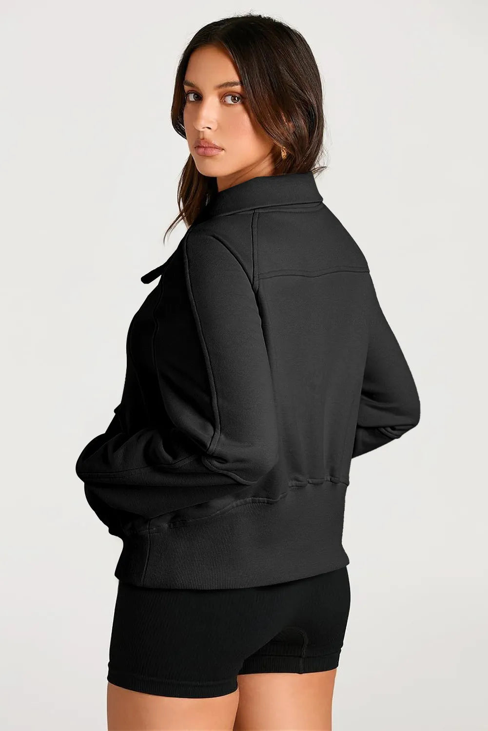 Half Zip Long Sleeve Sweatshirt | Sweatshirts Daverri Fashions