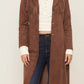 Fringe Lapel Collar Long Sleeve Coat - DAVERRI FASHIONS