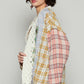 POL Raw Edge Plaid Open Front Cardigan Cardigans