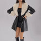 Fuzzy Long Sleeve Longline Coat - DAVERRI FASHIONS