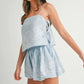 MABLE Embroidered Crop Cami and Balloon Mini Skirt Set Outfit Sets