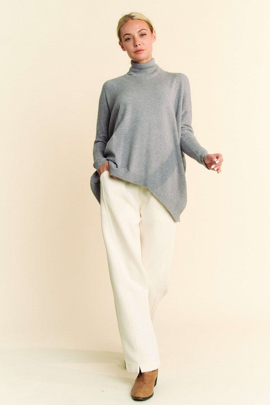 Davi & Dani Turtleneck Long Sleeve Knit Top Tops