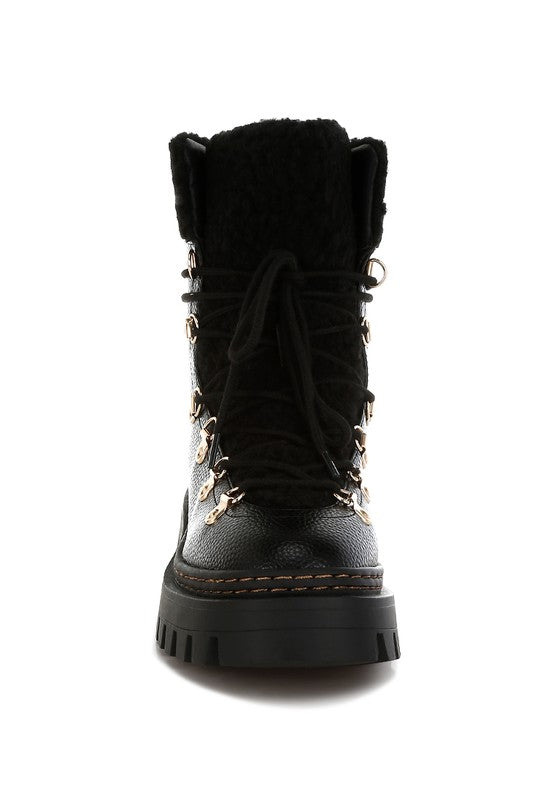 Omul Fleece & Faux Leather Boots | Boots Daverri Fashions
