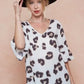 BiBi Leopard Printed V Neck Woven Top with Ruffled - DAVERRI FASHIONS