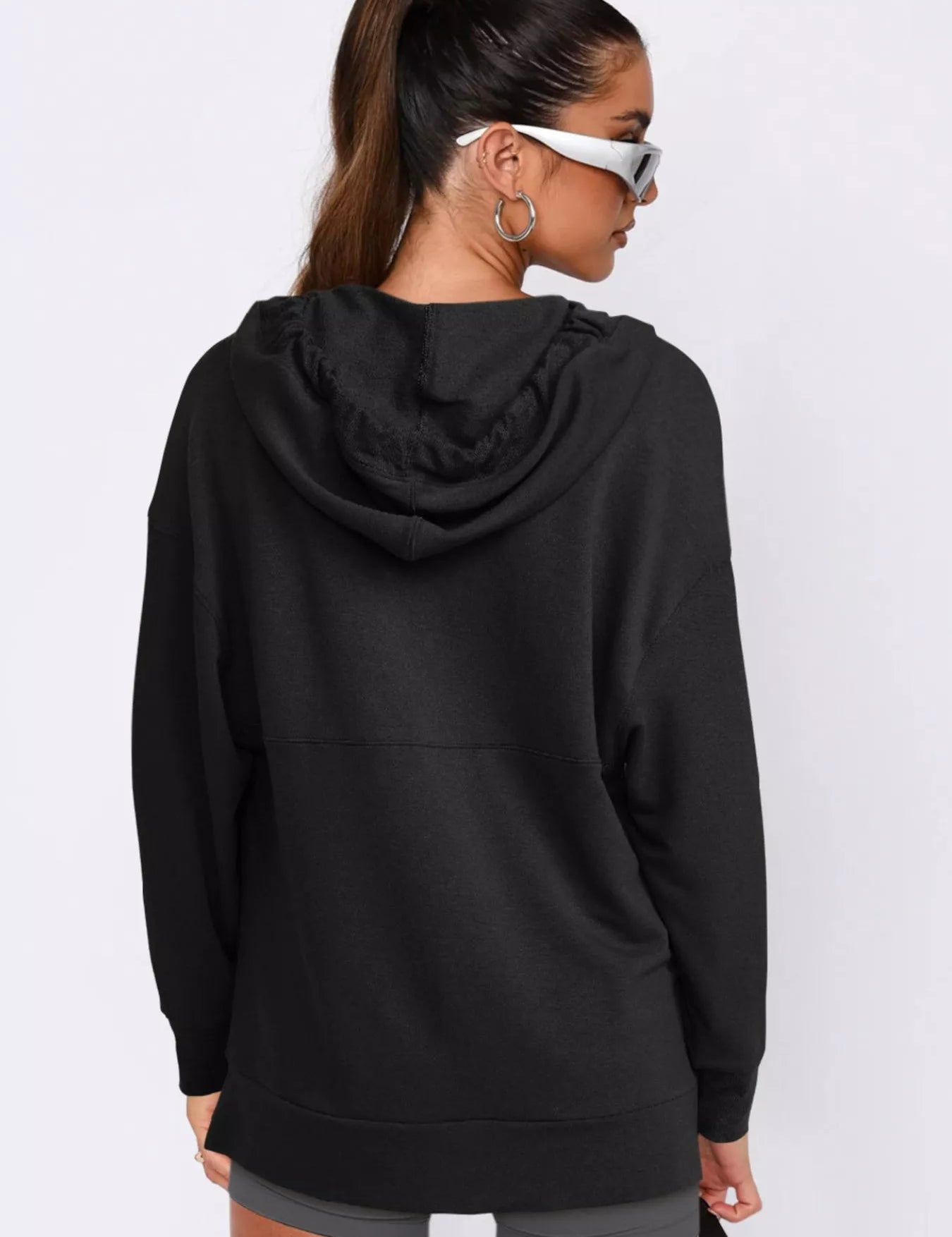 Drawstring Kangaroo Pocket Long Sleeve Hoodie | Hoodies Daverri Fashions