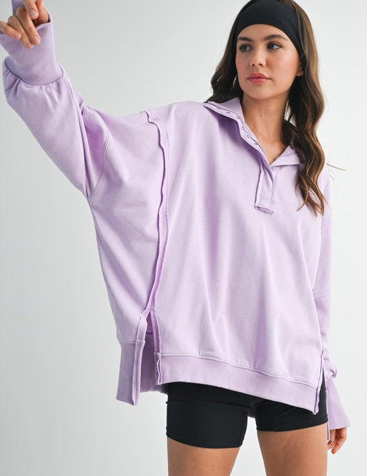Tamika Henley Sweatshirt | Daverri Fashions