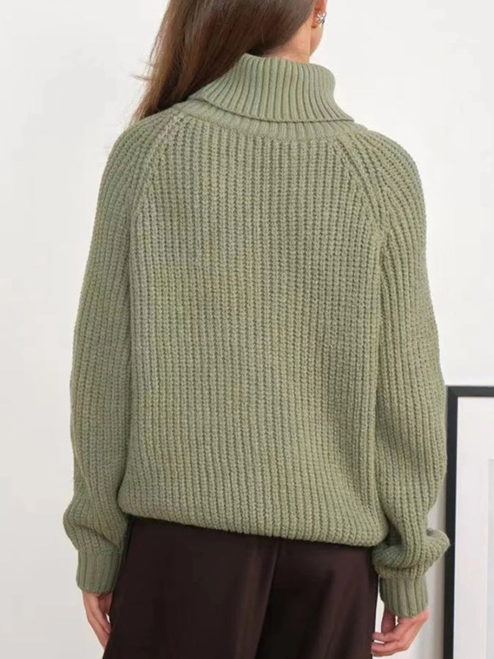 Turtleneck Long Sleeve Sweater | Sweaters Daverri Fashions
