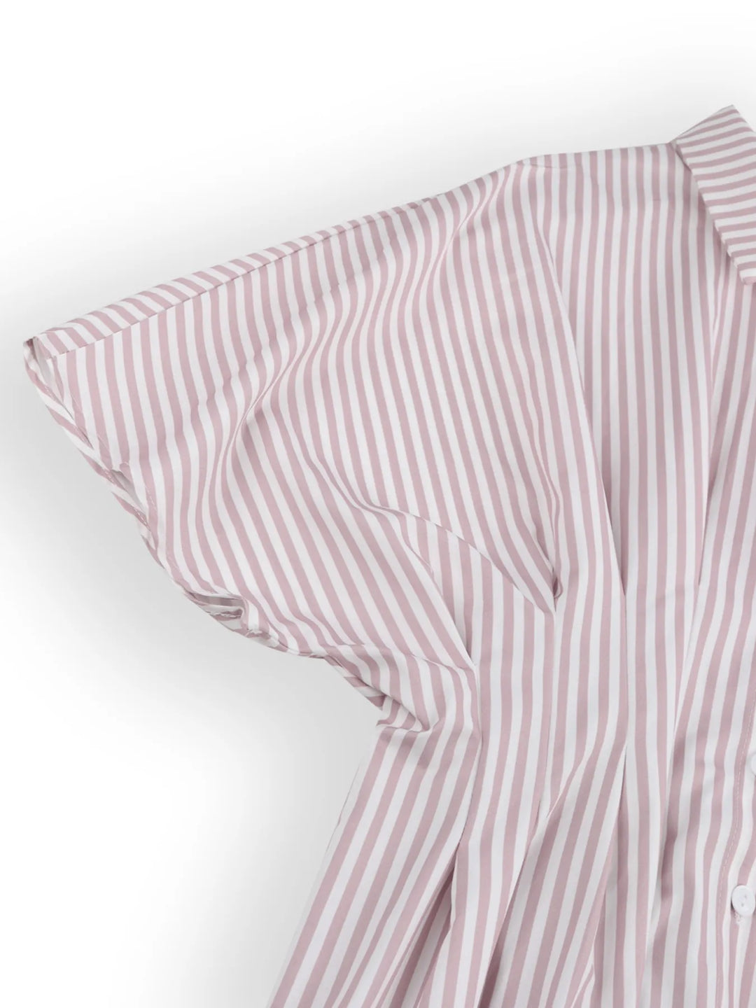 Striped Short Sleeve Button-Up Shirt | Daverri Fashions