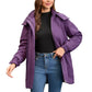 Purple Daverri Fashions hooded puffer jacket with zipper