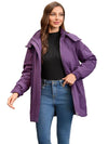 Purple Daverri Fashions hooded puffer jacket with zipper