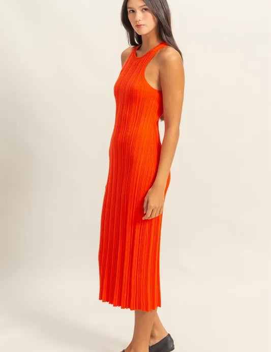 HYFVE Round Neck Bodycon Ribbed Knit Dress | Midi Dresses Daverri Fashions