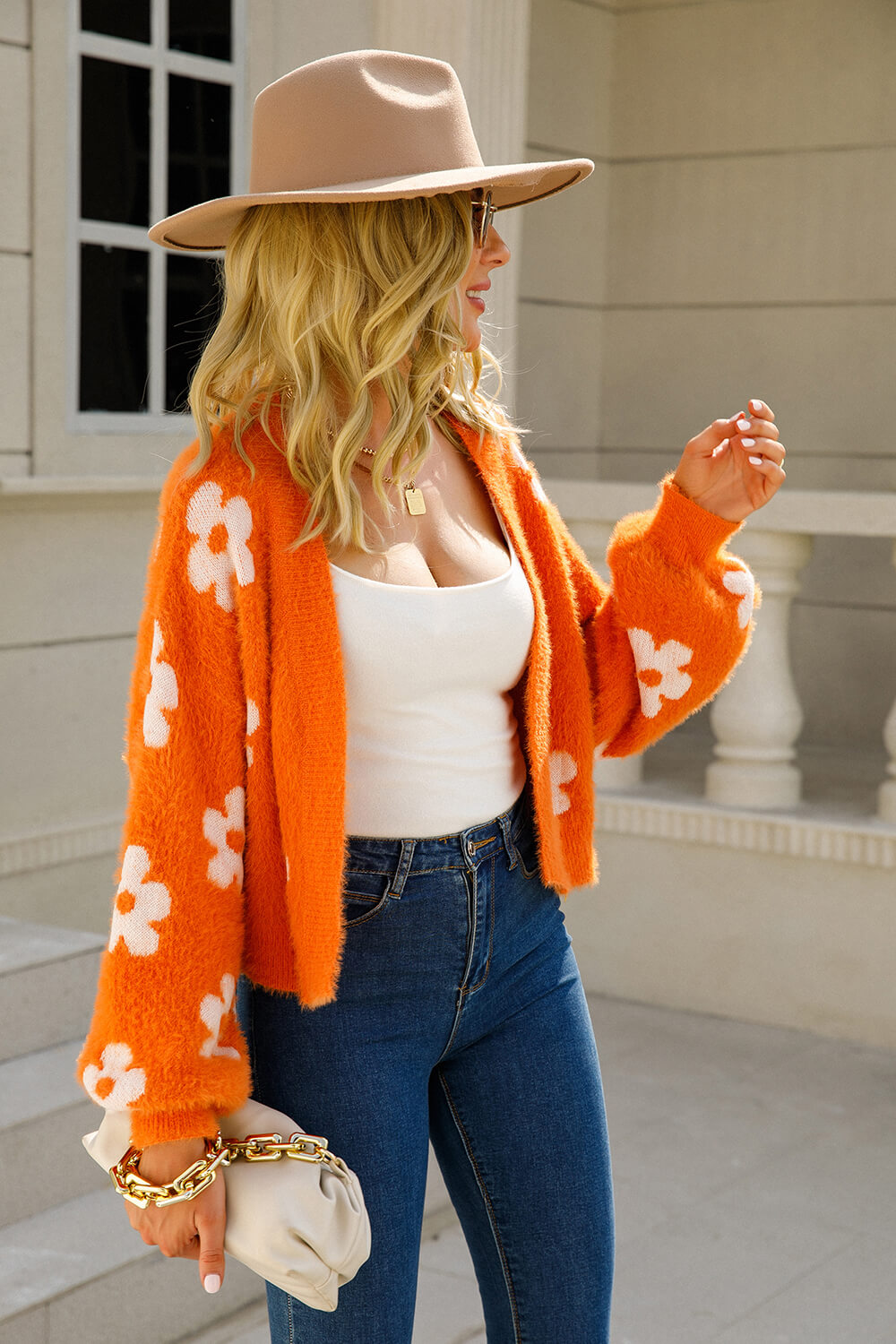 Angel Wings Floral Open Front Fuzzy Cardigan | Cardigans Daverri Fashions