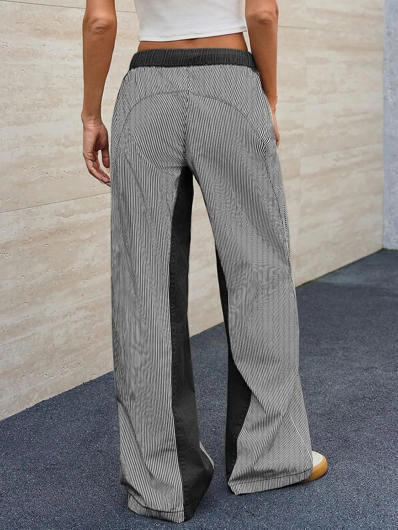 Striped Wide Leg Jeans | Pants Daverri Fashions