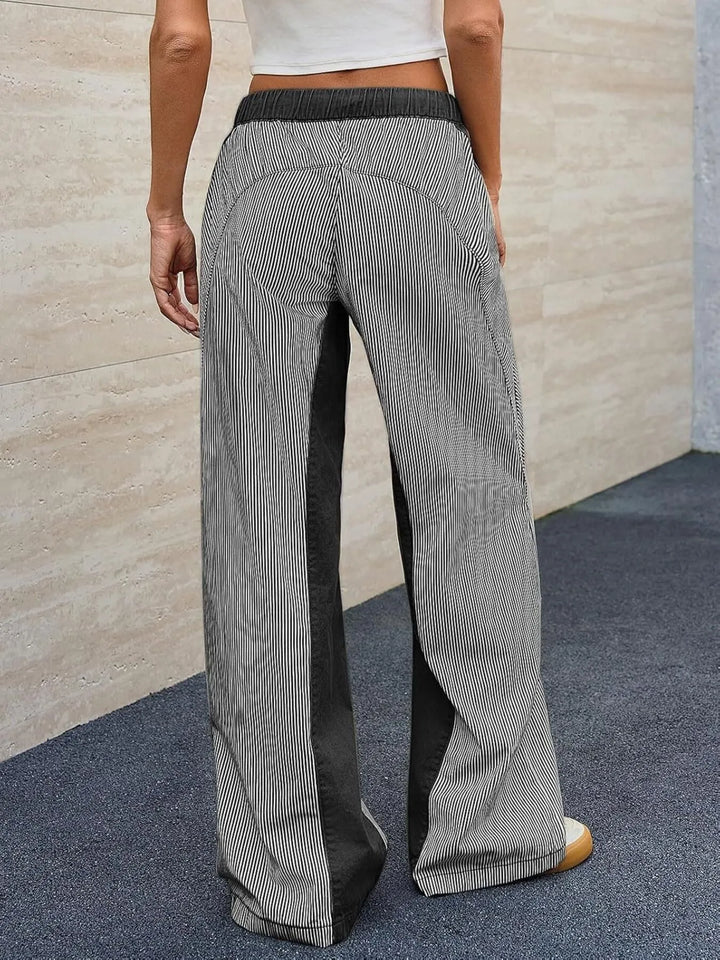 Striped Wide Leg Jeans | Pants Daverri Fashions